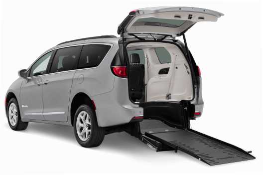 Silver, BraunAbility Chrysler Pacifica Rear-Entry Wheelchair Van with Ramp out