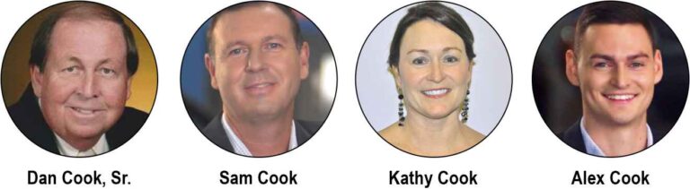 Facial images of Dan Cook Sr., Sam Cook, Kathy Cook & Alex Cook of Superior Van & Mobility